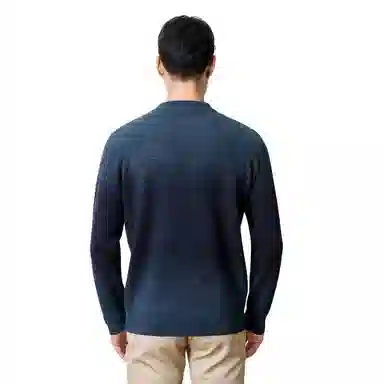 恒源祥 渐变色半高领针织毛衣 男款