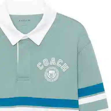 COACH SS23 Striped Logo Polo