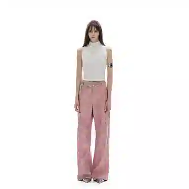 IMXS Vintage Washed Split Casual Pants Dusty Pink