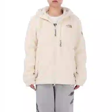 The North Face Logo Fleece Hoodie Beige