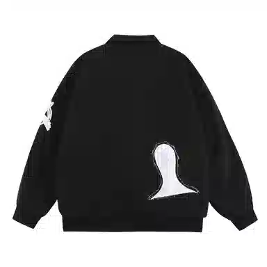 三体 红岸基地系列 美式复古简约宽松加厚保暖防水服趣味大绣花字母基础款拉链休闲翻领高街潮牌学生户外机能风棉服 男女同款