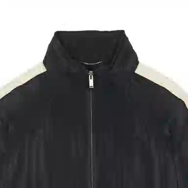 Saint Laurent SS22 Striped Zip Jacket Black