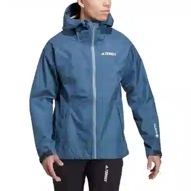 adidas Letter Print Hoodie Jacket Blue