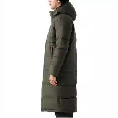 The North Face Logo Zip Hoodie Down Jacket Green