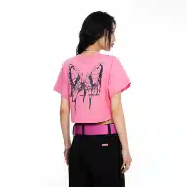 BJHG Gradient Reflective Butterfly T-Shirt