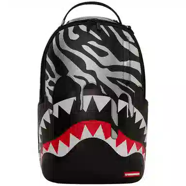 Sprayground Shark Logo Zebra Backpack Black