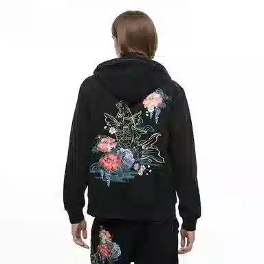 Oniarai Knit Cardigan Hoodie Black