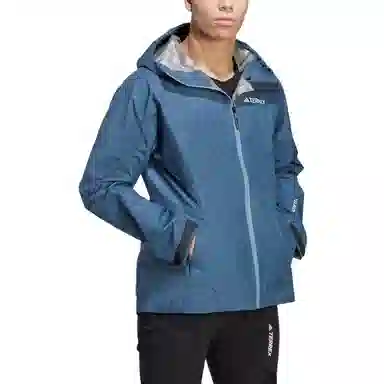 adidas Letter Print Hoodie Jacket Blue