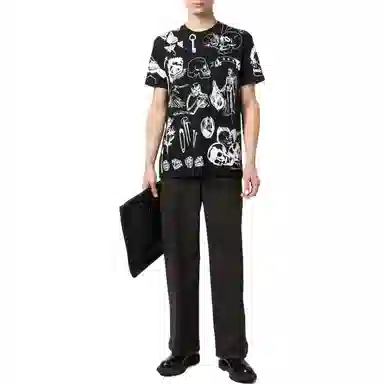 Alexander McQueen Printed Skull T-Shirt Black
