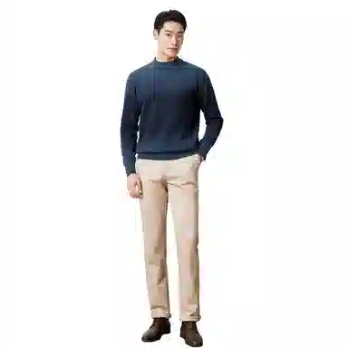 恒源祥 渐变色半高领针织毛衣 男款