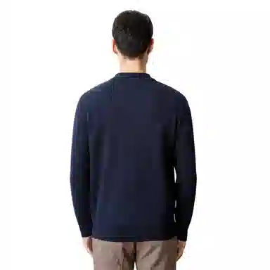 恒源祥 半高领花版纯色纯羊毛针织毛衣 男款