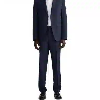 ZARA Slim Fit Pinstripe Trousers Blue