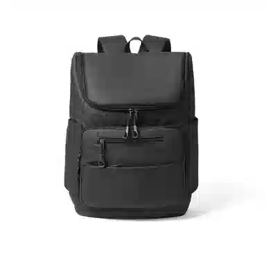 红蜻蜓 简约百搭学生上学通勤大容量耐用 织物 双肩包 男女同款情侣款 黑色