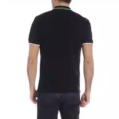 McQ Alexander McQueen Embroidered Swallow Polo Black