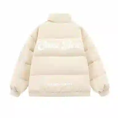 三体 红岸基地系列 含挎包字母徽章印花纯色基础款宽松美式户外防风防水休闲保暖加厚潮牌个性时尚面包服立领羽绒服 男女同款