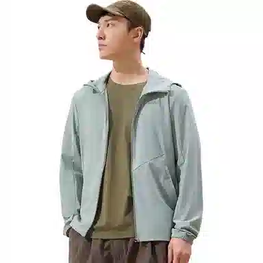 探路者 针织弹力透气防晒服 男款 迷雾绿