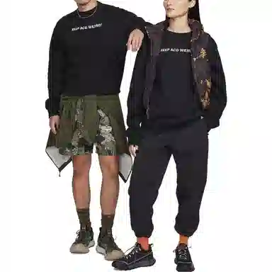 Nike Printed Crew Long Sleeve Tee Black