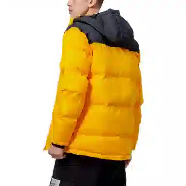 LiNing拼色休闲Logo标识连帽长袖棉服