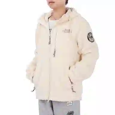 The North Face Logo Fleece Hoodie Beige