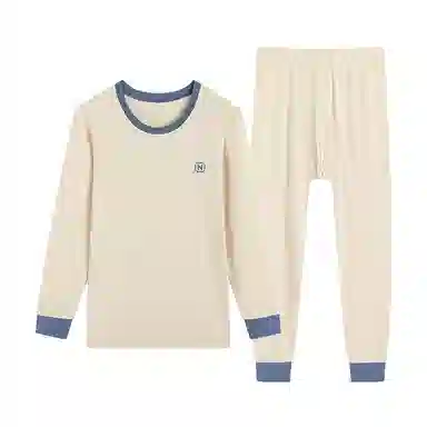 贴身领域 纯棉青少年秋衣秋裤初高中学生内衣保暖套装 男款