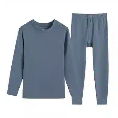 贴身领域 青少年德绒发热中领加绒中厚秋衣秋裤打底衫内衣保暖套装 男款