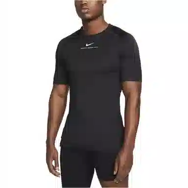 Nike Logo Print Slim Fit Crew Neck T-Shirt Black