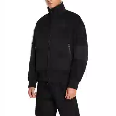 Emporio Armani Logo Zip Turtleneck Jacket Black