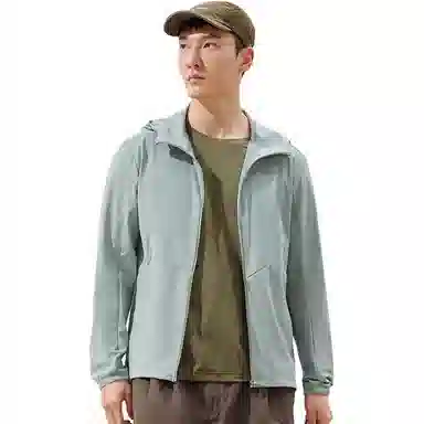 探路者 针织弹力透气防晒服 男款 迷雾绿