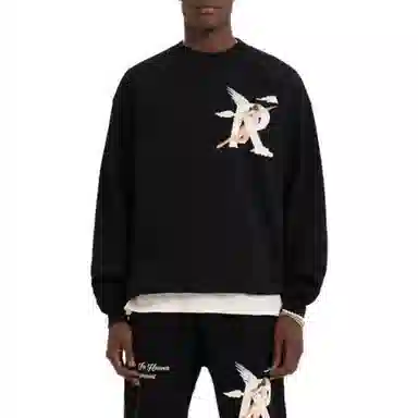 REPRESENT Angel Print Crewneck Sweatshirt Black