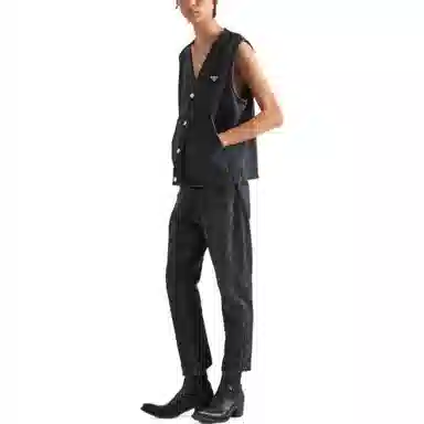 Prada SS23 Logo Denim Vest Black