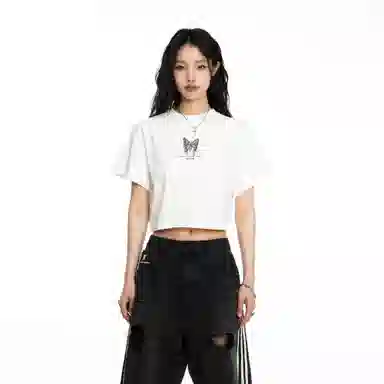 BJHG Gradient Reflective Butterfly T-Shirt