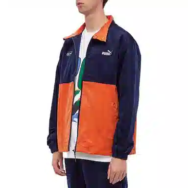 PUMA Zip-Up Jacket Navy Orange