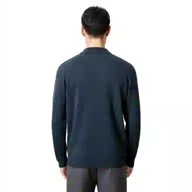 恒源祥 半高领花版纯色纯羊毛针织毛衣 男款