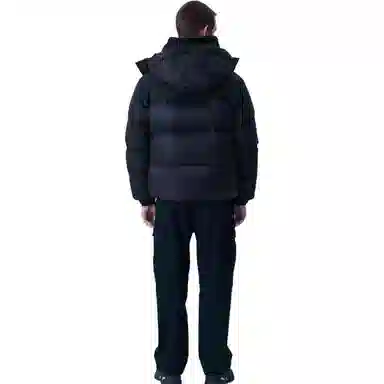 FILA Solid Color Hoodie Down Jacket Black