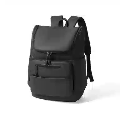 红蜻蜓 简约百搭学生上学通勤大容量耐用 织物 双肩包 男女同款情侣款 黑色