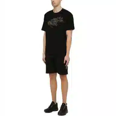 Stone Island Logo Print T-Shirt Black