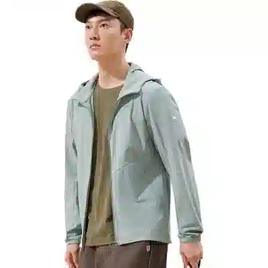 探路者 针织弹力透气防晒服 男款 迷雾绿