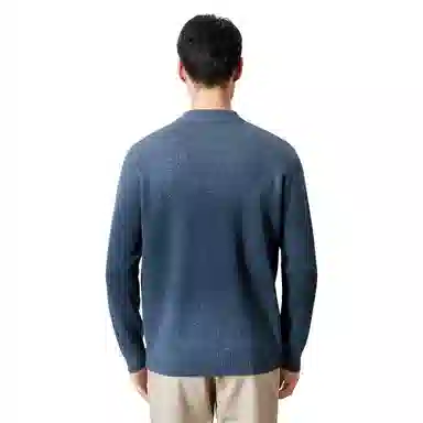 恒源祥 渐变色半高领针织毛衣 男款