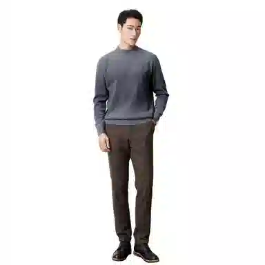 恒源祥 渐变色半高领针织毛衣 男款