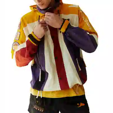 KITH SS22 Colorblock Hoodie Jacket Gold