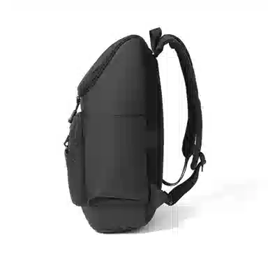 红蜻蜓 简约百搭学生上学通勤大容量耐用 织物 双肩包 男女同款情侣款 黑色