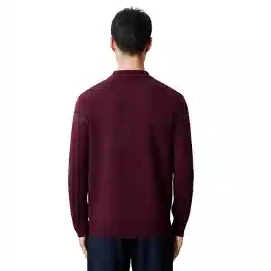 恒源祥 半高领花版纯色纯羊毛针织毛衣 男款