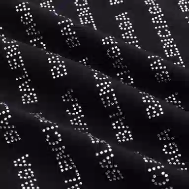 Balenciaga Logo Sequin Long Sleeve T-Shirt Black