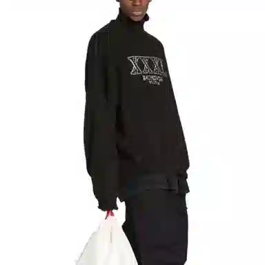 Balenciaga FW22 Logo Turtleneck Black