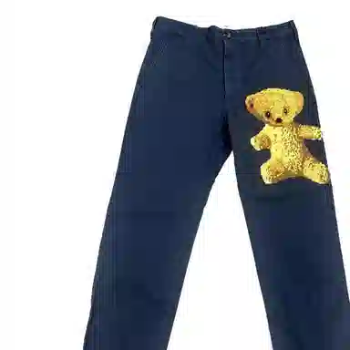 Gucci Bear Embroidery Straight Pants