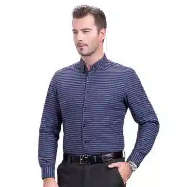 恒源祥 格子含羽绒加绒加厚长袖衬衫 男款