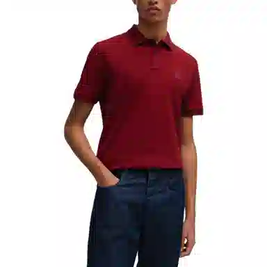 HUGO BOSS Stretch-Cotton Slim-Fit Polo Shirt With Logo Patch PoloPolo