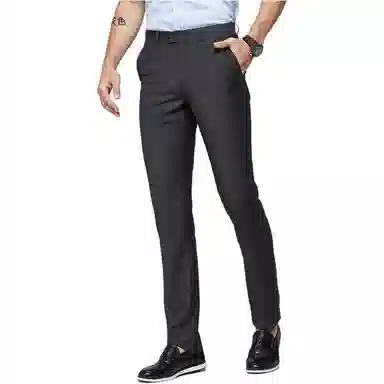 才子 修身纯色纱支商务西装裤 男款