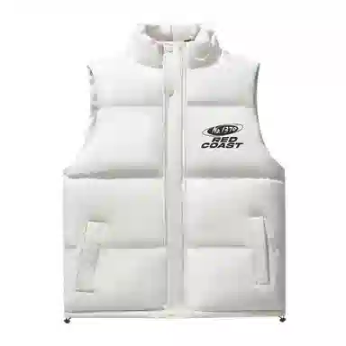 三体 不要回答系列 美式复古简约纯色基础款字母印花立领宽松休闲厚款保暖百搭舒适户外城市风马甲 男女同款