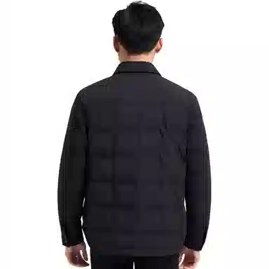 才子 纯色翻领修身纽扣长袖羽绒服 男款